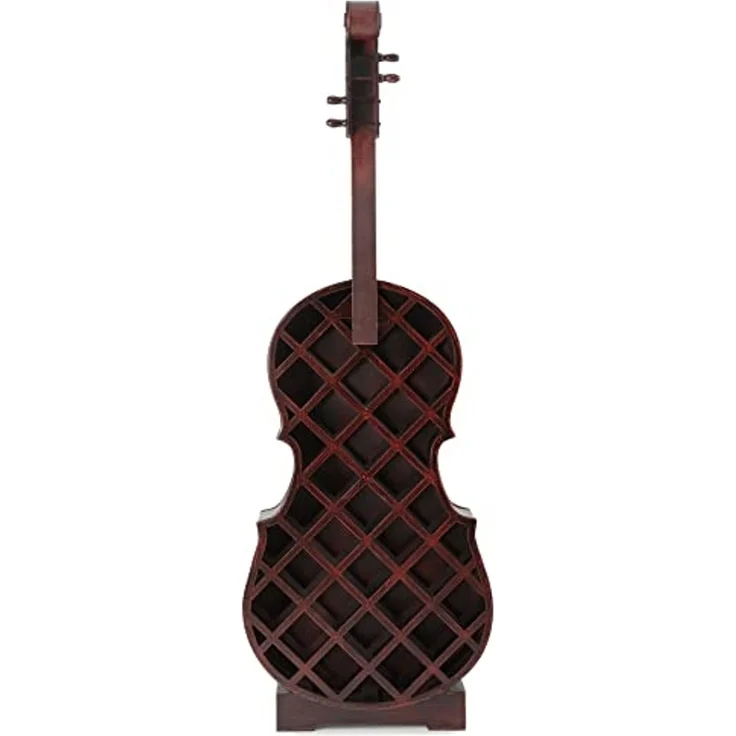 Stagecaptain Weinregal WRS-25 Stradivino Grande Wein- & Flaschenregal für 25 Flaschen, Weinständer Holz stehend in Vintage-Optik "Cello" Design – Bild 3