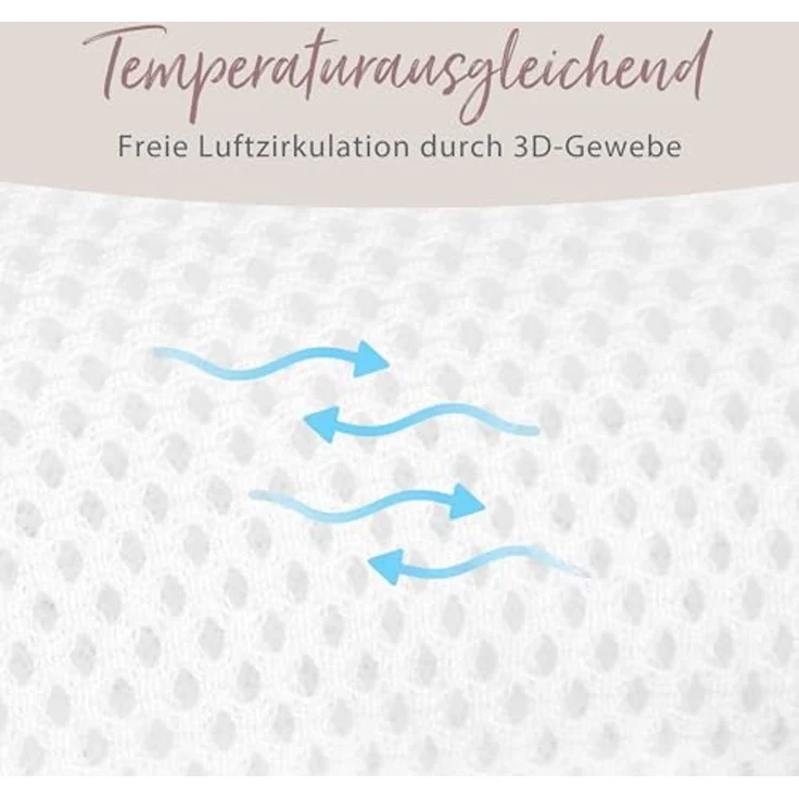 Theraline Babykissen gegen Plattkopf, ergonomisches Babykissen Plagiozephalie, sicheres 3D Abstandsgewebe gegen Verformung, Größe 1 (bis ca. 7 kg) (grau) – Bild 3