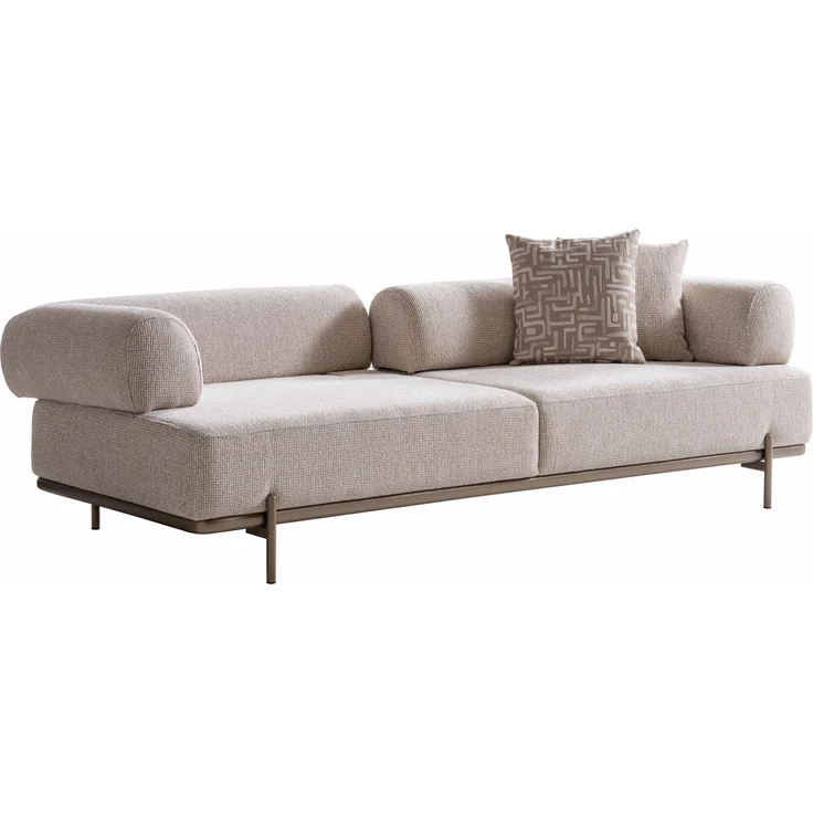 Sitzgruppe/Sofa Set - Wohnzimmergarnitur "Olvina" 3+3+1-Beige – Bild 11