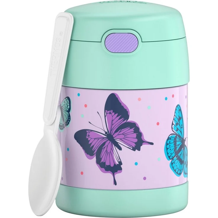 THERMOS Thermobehälter FUNTAINER FOOD JAR, Thermobehälter für Essen, spülmaschinenfest, Edelstahl, Kunststoff, Silikon, (1-tlg), 0,3l, 5h heiß & 7h kalt, dicht & auslaufsicher, mit klappbarem Löffel – Bild 1