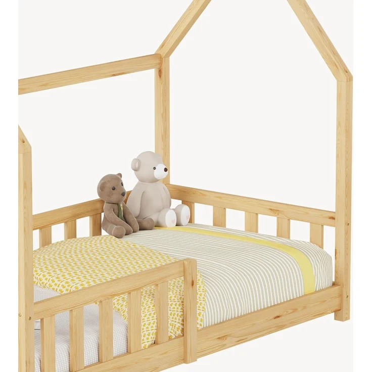 Hausbett Hesel mit Rausfallschutz 80x160 cm Natur [en. casa] – Bild 8