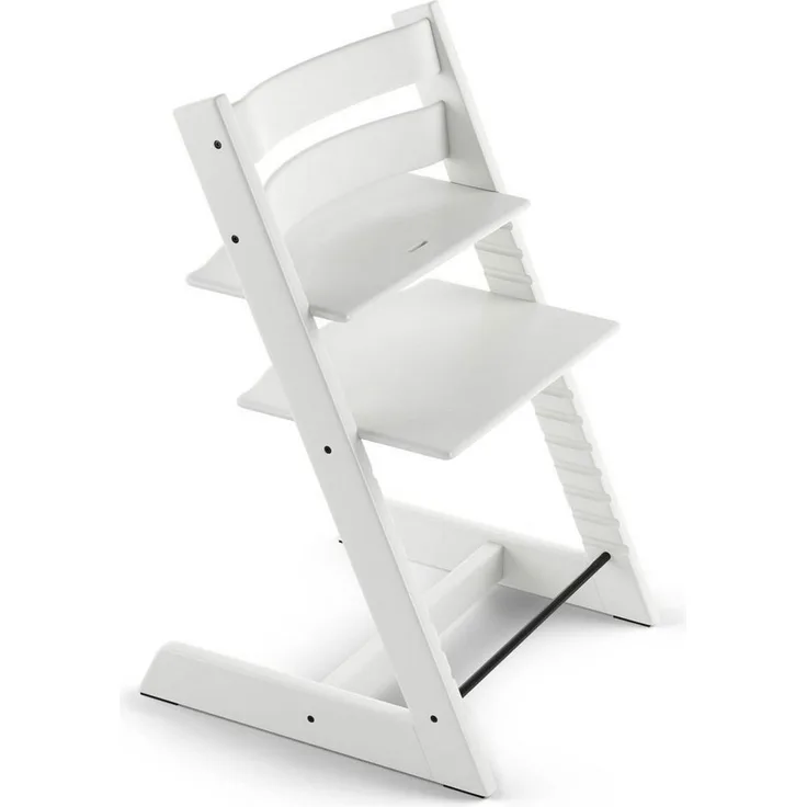 Stokke 'Tripp Trapp' Hochstuhl, white, höhenverstellbar, Buche massiv, bis 110 kg