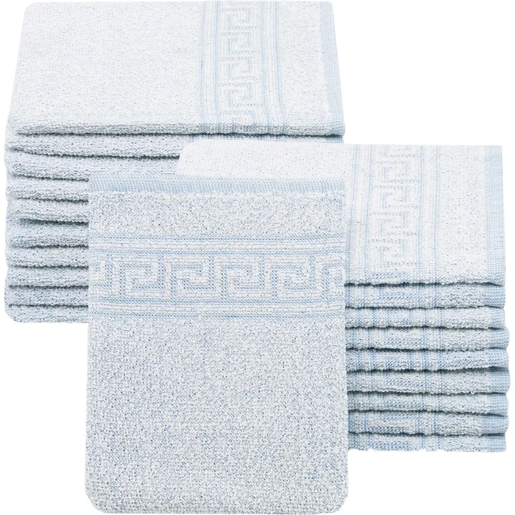ZOLLNER Waschhandschuhe 20er Set, Baumwollmix, blau, 16x22 cm – Bild 1