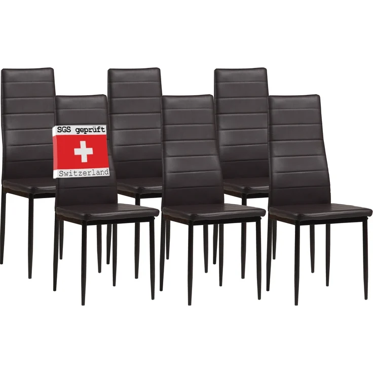 Albatros Esszimmerstühle MILANO 6er Set, Braun - Polsterstuhl mit Kunstleder-Bezug, Modernes Stilvolles Design am Esstisch - Küchenstuhl oder Stuhl Esszimmer mit hohe Belastbarkeit bis 110kg – Bild 1