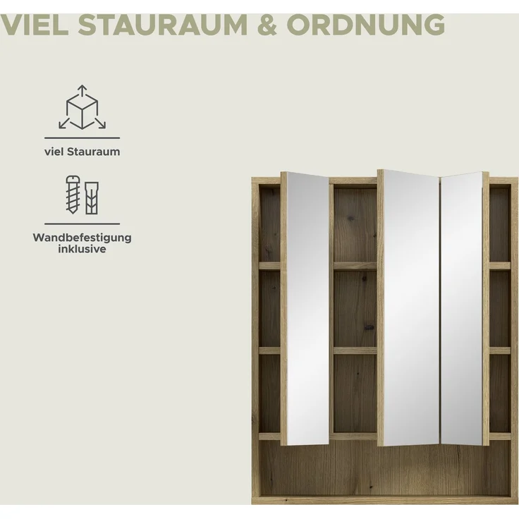 Aqua Spiegelschrank in Evoke Oak Nachbildung – Bild 9