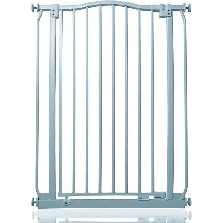 Safetots Extragroßes Treppenschutzgitter mit gebogenem oberen Teil, 71cm - 80cm, Matt Grau, Extra Hoch 100cm in der Höhe, Treppenschutzgitter mit Druckbefestigung, Babygitter für Türen