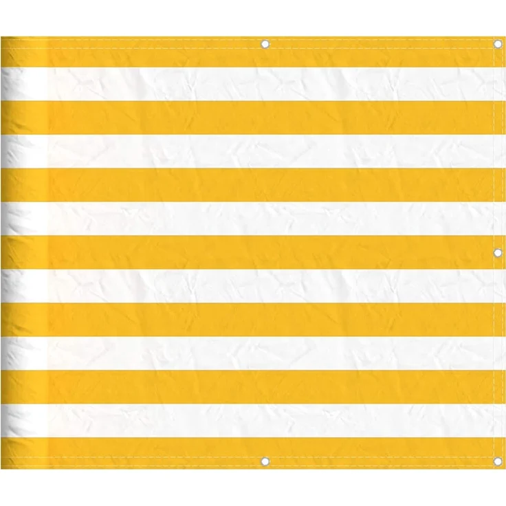 vidaXL Balkon-Sichtschutz Gelb und Weiß Gestreift 90x700 cm 42002042 – Bild 1