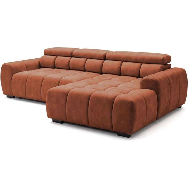 Ecksofa Schlafsofa VELUNIO RELAX in Stoff Salvador Rostbraun Ottomane Rechts – Bild 4
