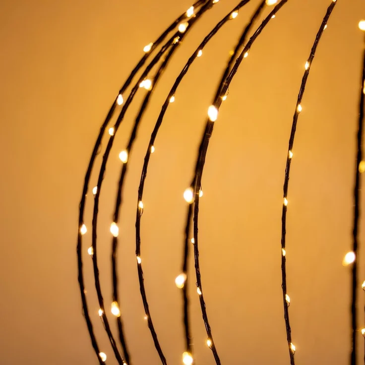 Spetebo LED Kugelleuchte zum hängen für Außen mit Netzstecker, Dekoleuchte, LED fest integriert, extra warm weiß, mit Timer – Bild 4