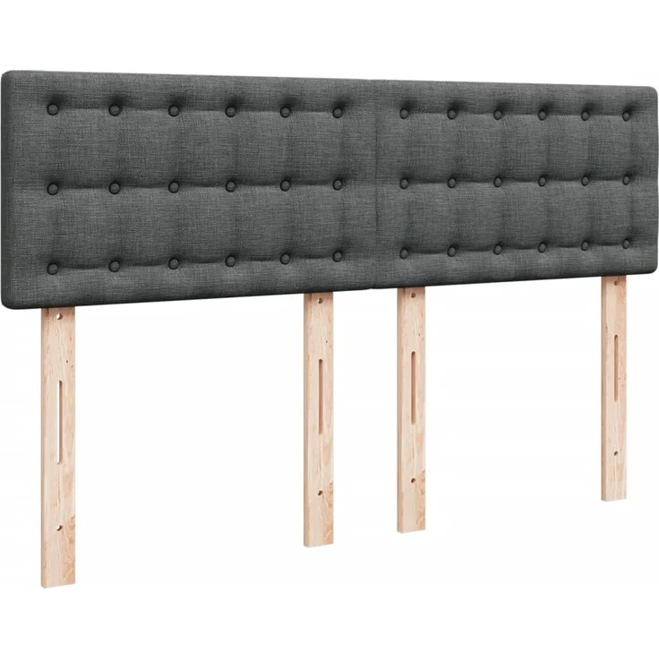 vidaXL Boxspringbett mit Matratze Dunkelgrau 140x200 cm Stoff 3288226 – Bild 6