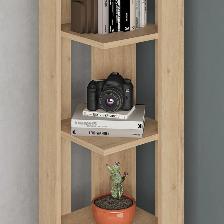 Decortie Eckregal Nati, Eck-Bücherregal, 34 x 34 x 161 cm – Bild 2