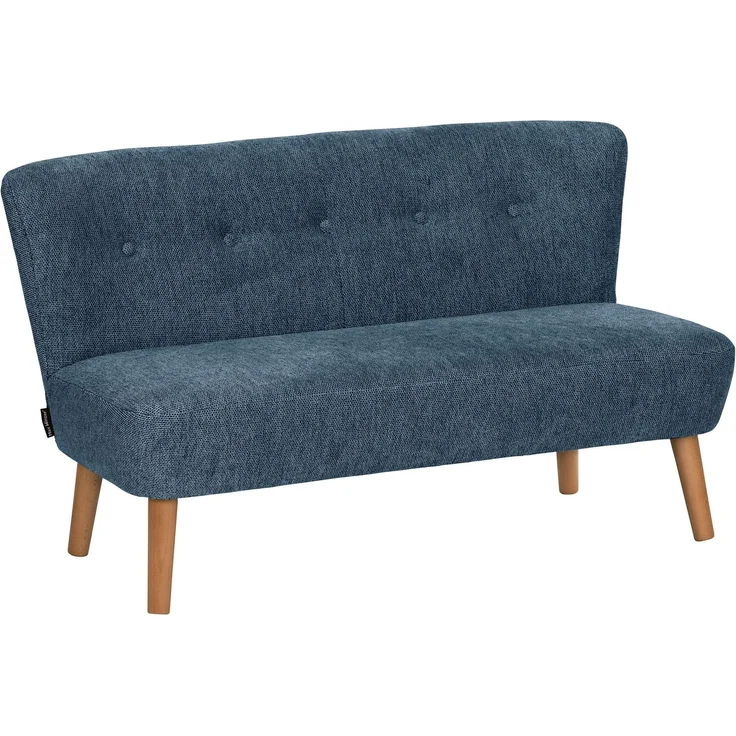 Kindersofa 2-Sitzer Katya Flachgewebe dunkelblau – Bild 1