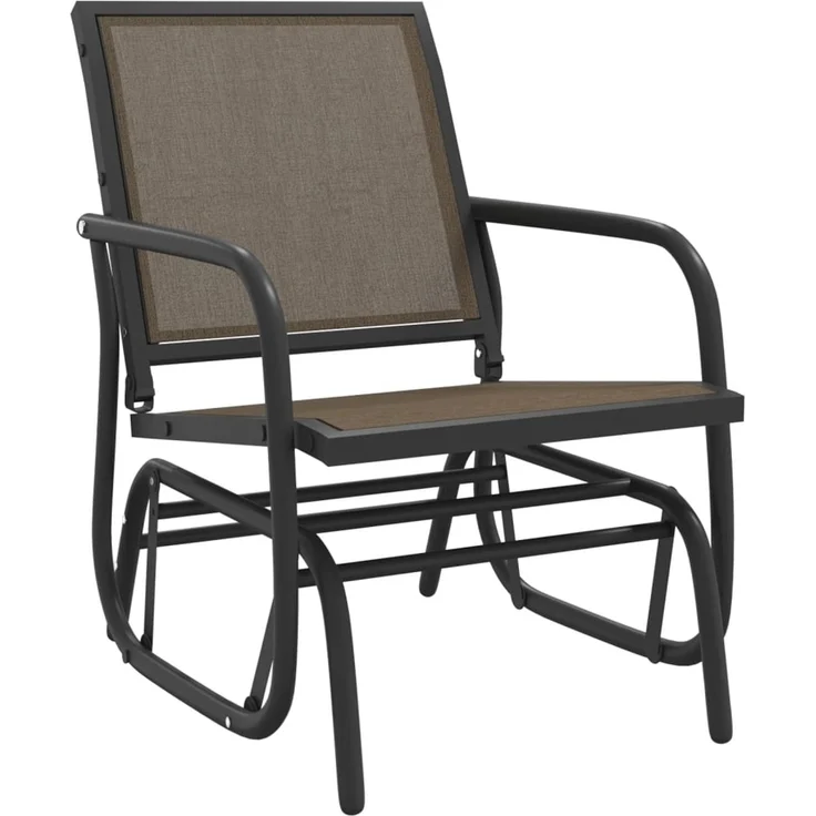 vidaXL Garten-Schaukelstuhl Braun 61 x 76 x 87 cm Textilene & Stahl 362711 – Bild 2