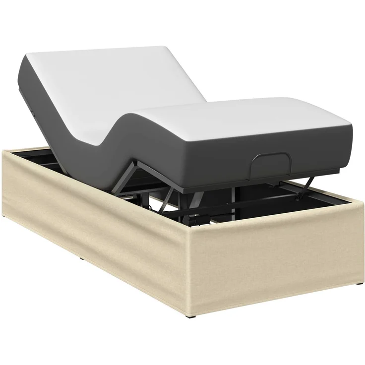 vidaXL Elektrisch verstellbares Bettgestell Creme 200 x 80 x 33,5 cm 42037276 – Bild 3