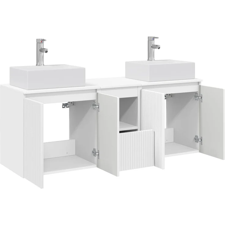 vidaXL Badezimmerschrank-Set 3 stk. Weiß 129 x 41 x 79,5 cm 3405647 – Bild 4
