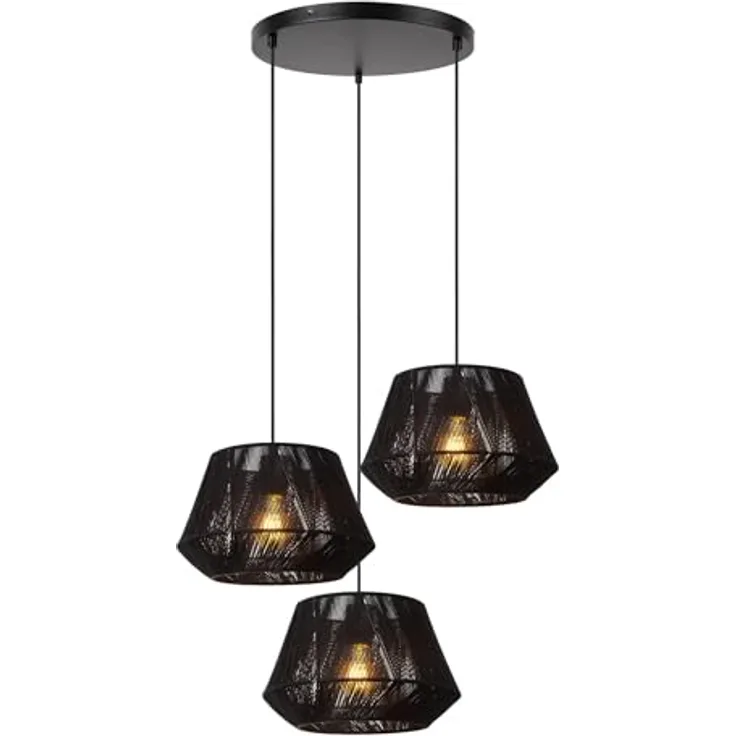 LUCIDE JESSICA Pendelleuchte, Ø 35,5 cm, höhenverstellbar, 3xE27, schwarz