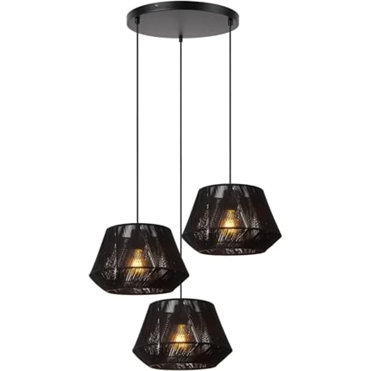 LUCIDE JESSICA Pendelleuchte, Ø 35,5 cm, höhenverstellbar, 3xE27, schwarz – Bild 1