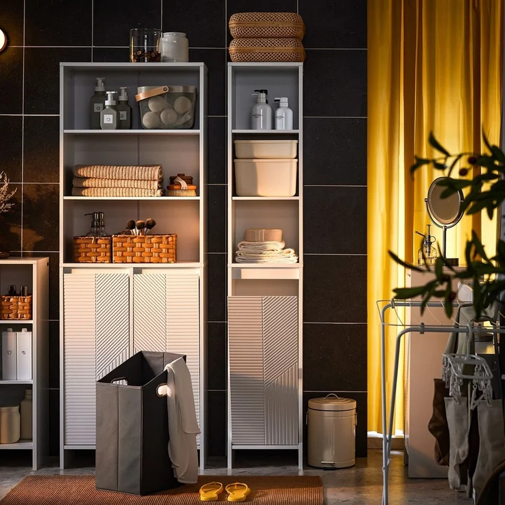 SoBuy BZR158-W Badezimmer-Hochschrank, MDF, Lackiert, Weiß, 32 x 170 x 30 cm – Bild 10