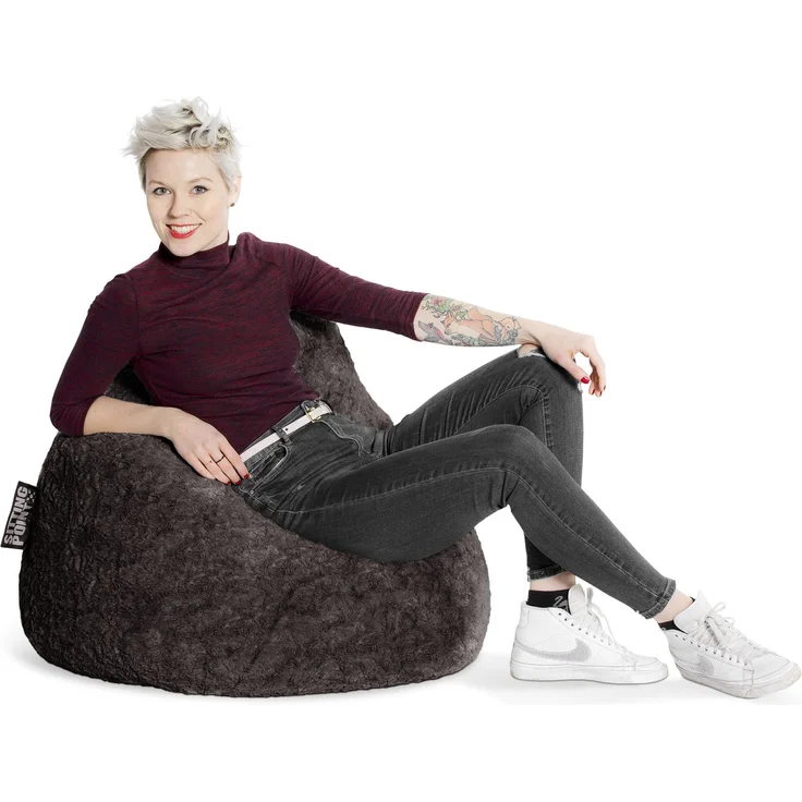 Sitting Point Sitzsack Fluffy XL ca. 220 Liter anthrazit – Bild 5