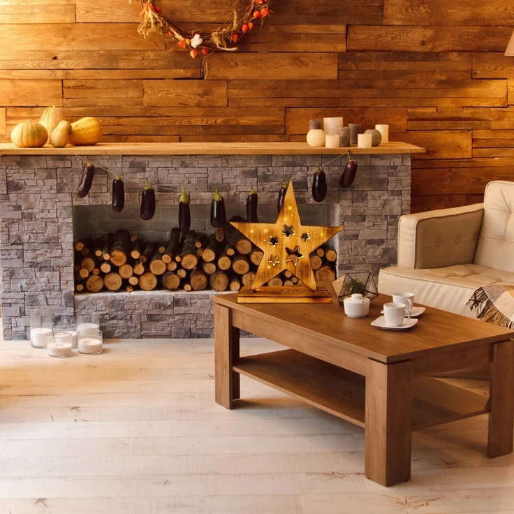 Weihnachtsstern Beleuchtet Holz Stern LED Weihnachtsbeleuchtung Außen 5270327 – Bild 4