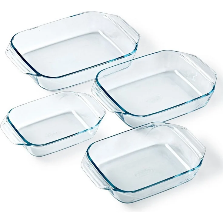 PYREX Auflaufform Let's Share Auflaufformen-Set, rechteckig, 1,4–4 l, Borosilikatglas, (4-St), hitzebeständig, mikrowellengeeignet, BPA-frei – Bild 1