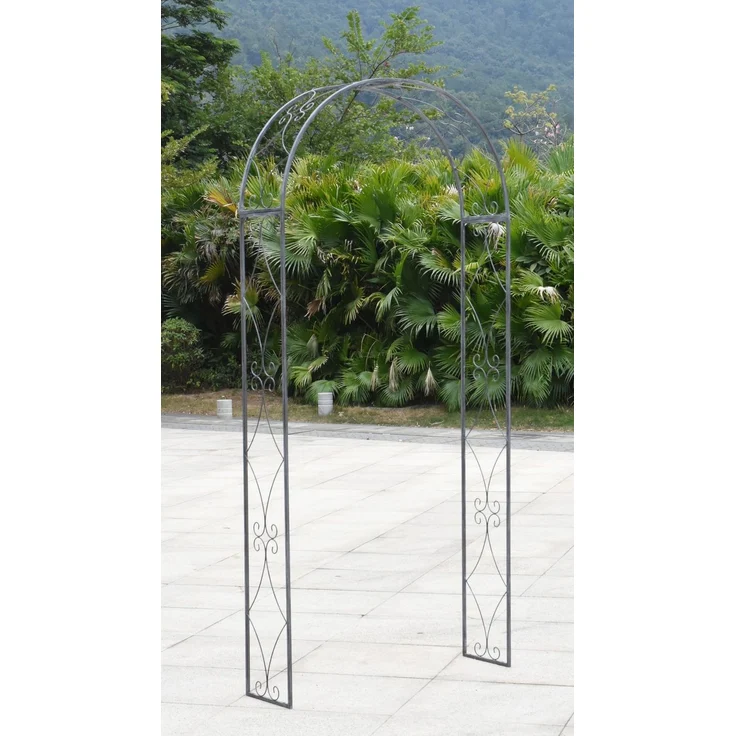 Rosenbogen vintage grau Torbogen Gartenbogen Spalier Rankhilfe Rankgitter – Bild 2