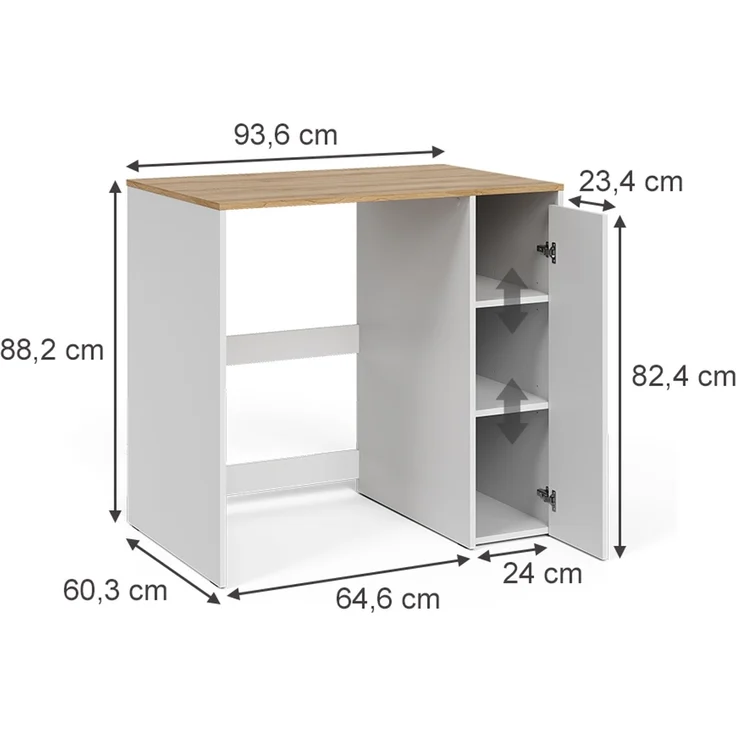 Waschmaschinenschrank Viktor Weiß/Artisan 93.6 x 88.2 cm mit Fächern und Tür Vicco – Bild 2