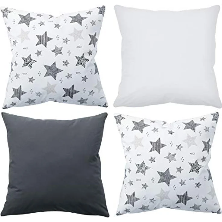 Amilian Dekokissen 4er Set - Dekokissen mit Füllung - 50x50 cm - Deko Kissen – Bild 2