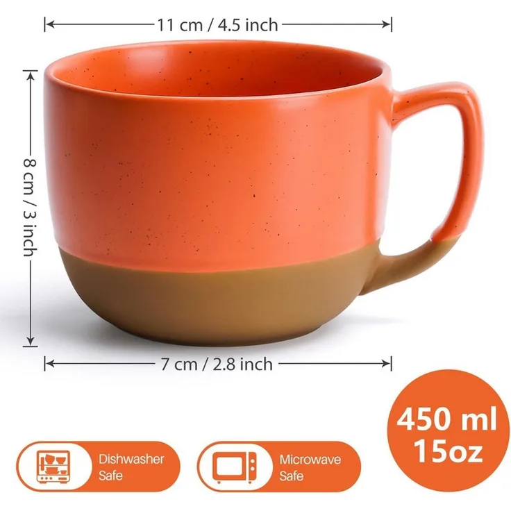 MiaMio Tasse Kaffeetassen Set Aura Kollektion (4 x 450 ml), 4-tlg.