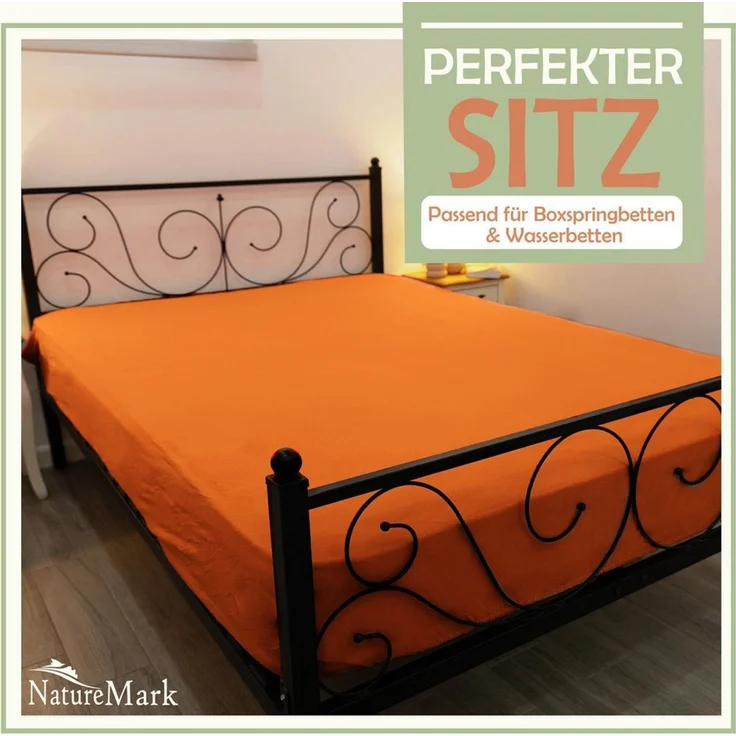 NatureMark - Mikrofaser SPANNBETTLAKEN zum Sparpreis! viele Größen und Farben Markenware (90x200-100x200 cm, terrakotta) – Bild 2