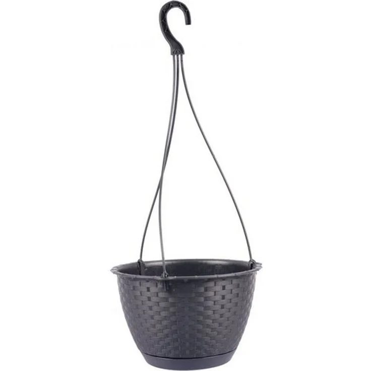 Blumenampel anthrazit Hängeampel Pflanzampel Hängetopf Pflanzschale Blumentopf – Bild 3