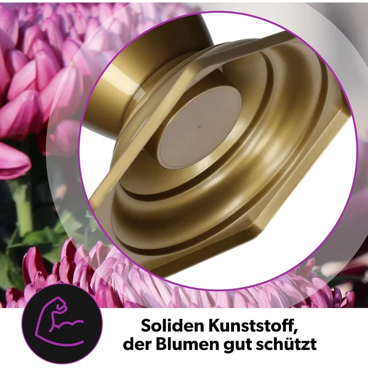 KADAX Vase, Fläschchen für Friedhofsgrab, goldener Grabstein, 29 cm – Bild 4