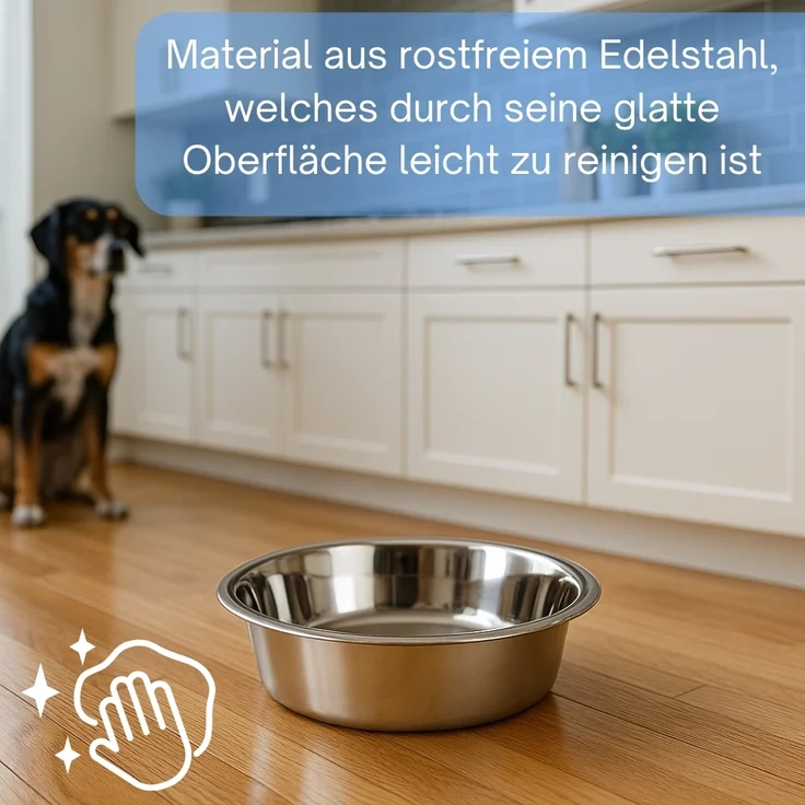 Standard Edelstahl Napf 25 cm 2600 ml Futternapf Wassernapf Hunde Katzen Hundenapf Katzennapf Freßnapf Ersatznapf Rostfrei – Bild 5