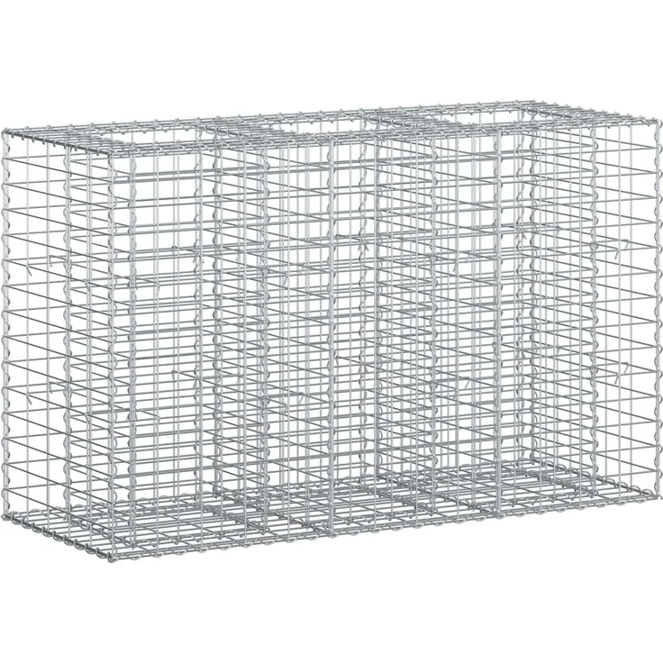 vidaXL Gabionen-Hochbeet 130 x 50 x 80 cm Verzinkter Stahl Silber 42033328 – Bild 2