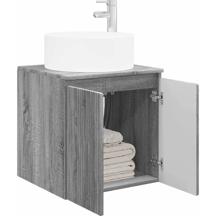 vidaXL Wandmontierter Waschbeckenunterschrank Sonoma-Grau 890468 – Bild 3