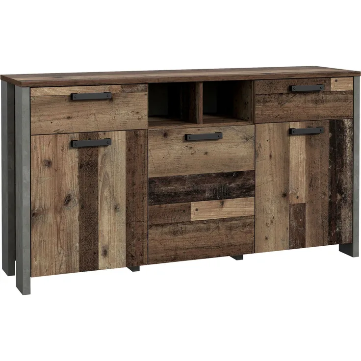 Forte 'CLIF' Sideboard, Old Wood Vintage, mit 3 Türen