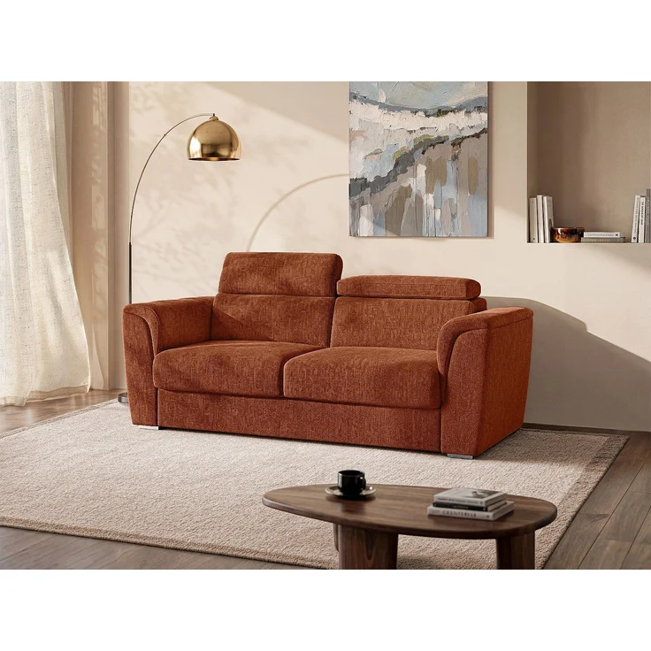 Vente-unique - RIZORA - Schlafsofa - Plastik - Kunststoff (PVC) - Terracotta - 210 x 223 x 93 cm – Bild 2