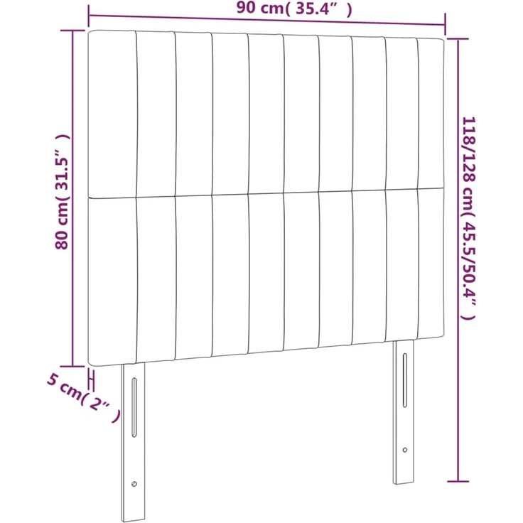 vidaXL Kopfteile 2 Stk. Creme 90x5x78/88 cm Stoff 3116557 – Bild 8