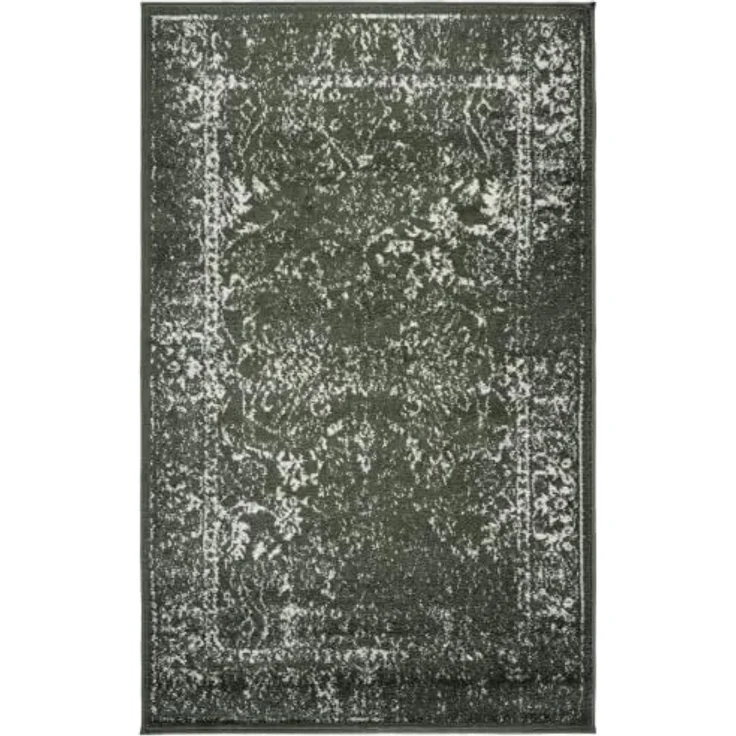 Safavieh Akzent-Teppich 91x152 cm - Adirondack Collection - Transitional Design, Dunkelgrün & Elfenbein, Pflegeleichte Synthetikmischung, Ideal für Wohnzimmer, Schlafzimmer, Büro – Bild 1