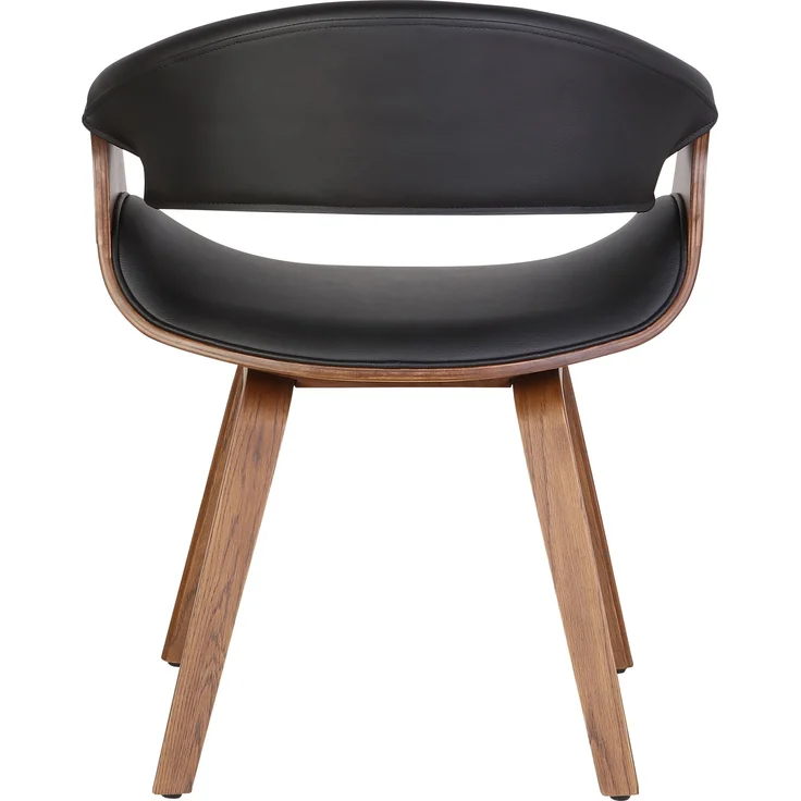 CLP Esszimmerstuhl Foley Küchenstuhl mit Armlehne und Holzgestell,schwarz Kunstleder – Bild 4