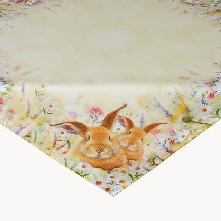 texpot Tischdecke Druck Osterhasen Wiese Ostern Frühling Tischläufer (1-tlg)