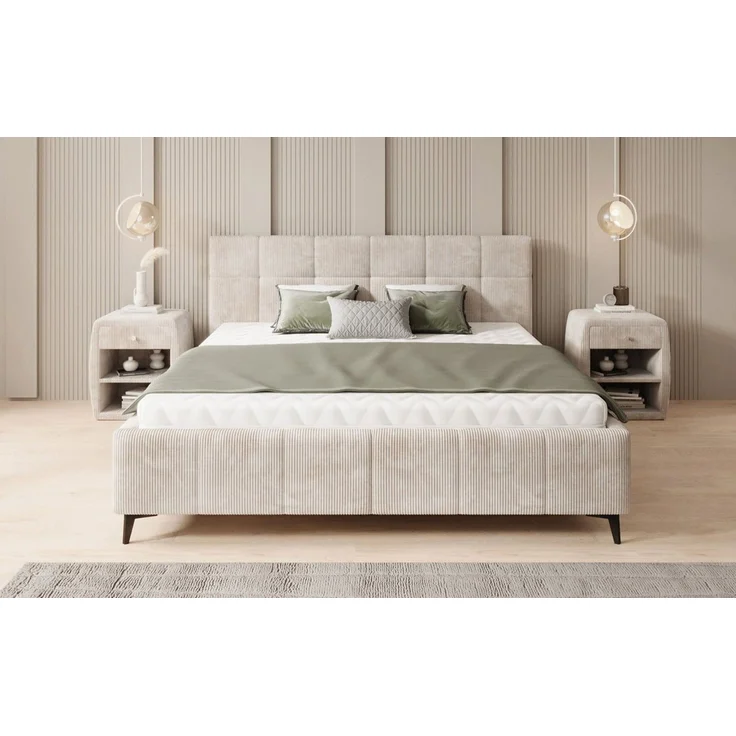 Luxusbetten24 Polsterbett Designer Polsterbett Nelly, in Cord mit Stauraum – Bild 3