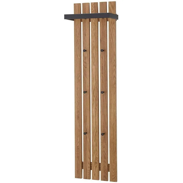 Garderobenpaneel >BANTRY< in holzfarben, Eiche massiv geölt - 40x120x22 (BxHxT)
