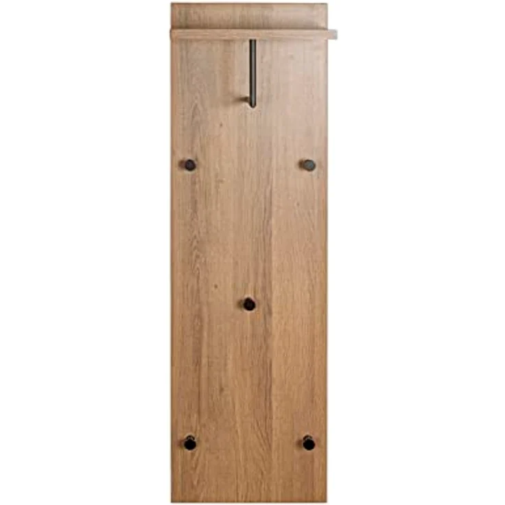 HAKU Möbel Wandgarderobe Eiche, schwarz, MDF, Metall - Maße: B 30 cm x H 100 cm x T 20 cm, Style: Modern – Bild 3