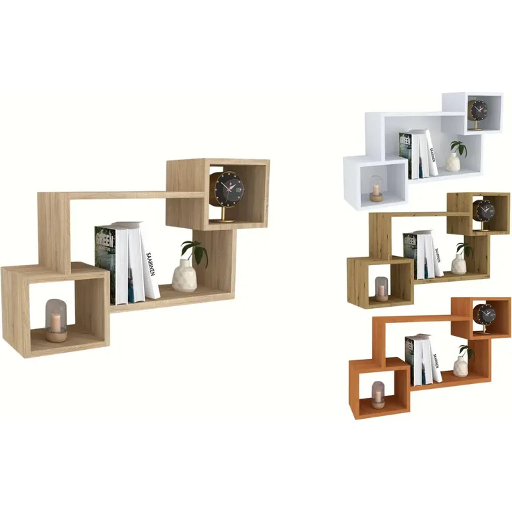 Sleepyshop24 Wandrega - Modernes Regal | an die Wand hängen | Für Dinge und Bücher kinderzimmer & Badezimmer horizontal oder vertikal - Farbe Artisan – Bild 4