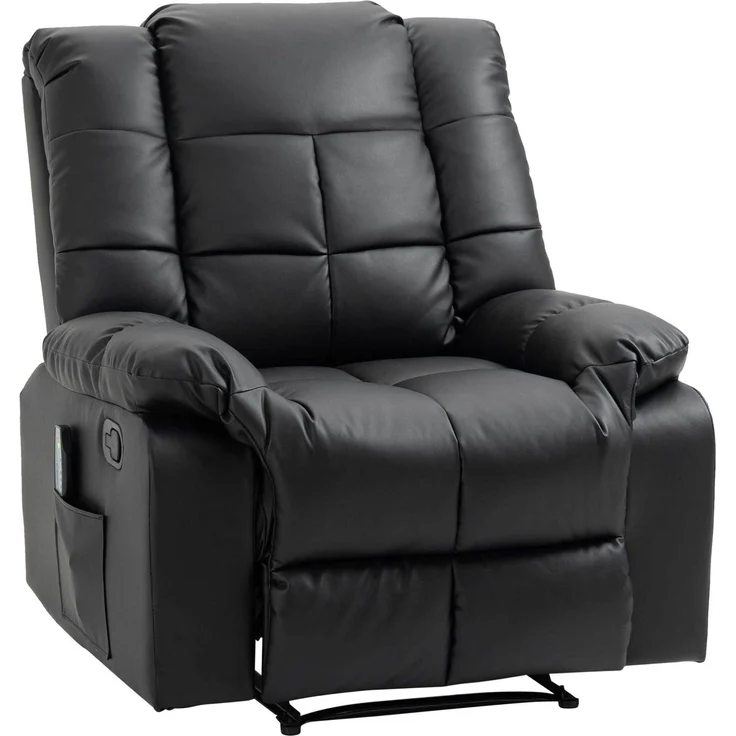 Massagesessel aus Kunstleder mit 8-Punkt-Massage, 99x94x99 cm, Schwarz – Bild 3