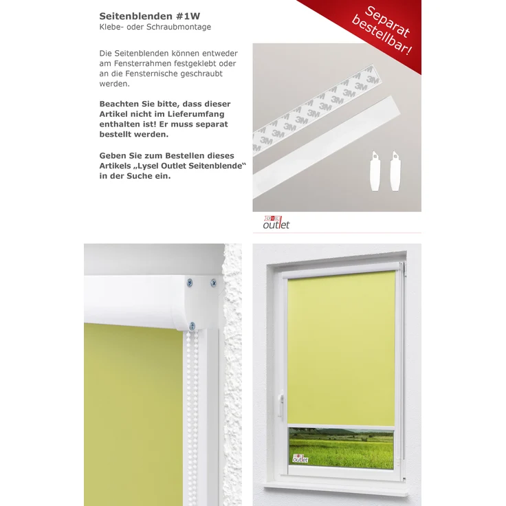 Lysel Outlet - Kassettenrollo abdunkelnd Apfelgrün, (B x H) 70cm x 175cm in grün/apfelgrün – Bild 10