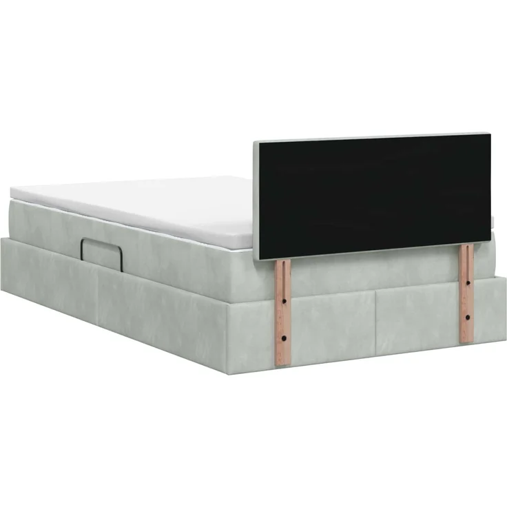 vidaXL LED-Speicherbett mit Matratze Hellgrau 120 x 200 cm Samt 3459240 – Bild 10