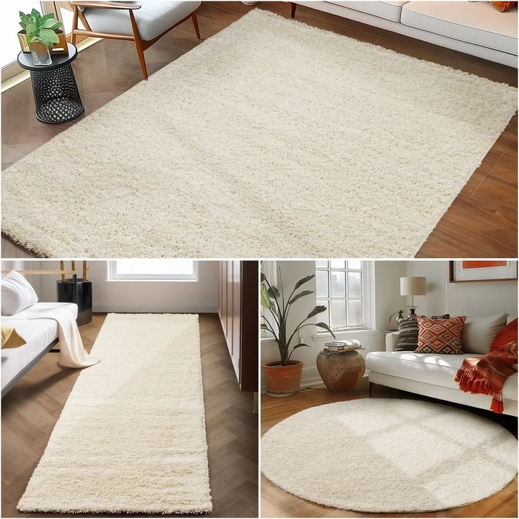 Carpettex Hochflor-Teppich Unicolor - Einfarbig, Rund, Höhe: 30 mm, Modern Kurzflor Teppich Wohnzimmer Abstrakt Design Rosa Pflegeleicht – Bild 2