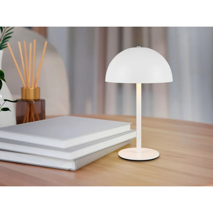 Akku Tischleuchte MUNOZ Weiß dimmbar & per USB aufladbar, Höhe 21cm – Bild 1